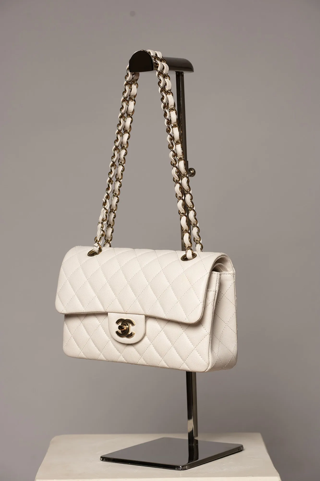 Rare CHANEL Classic Double Flap Caviar Bag Small