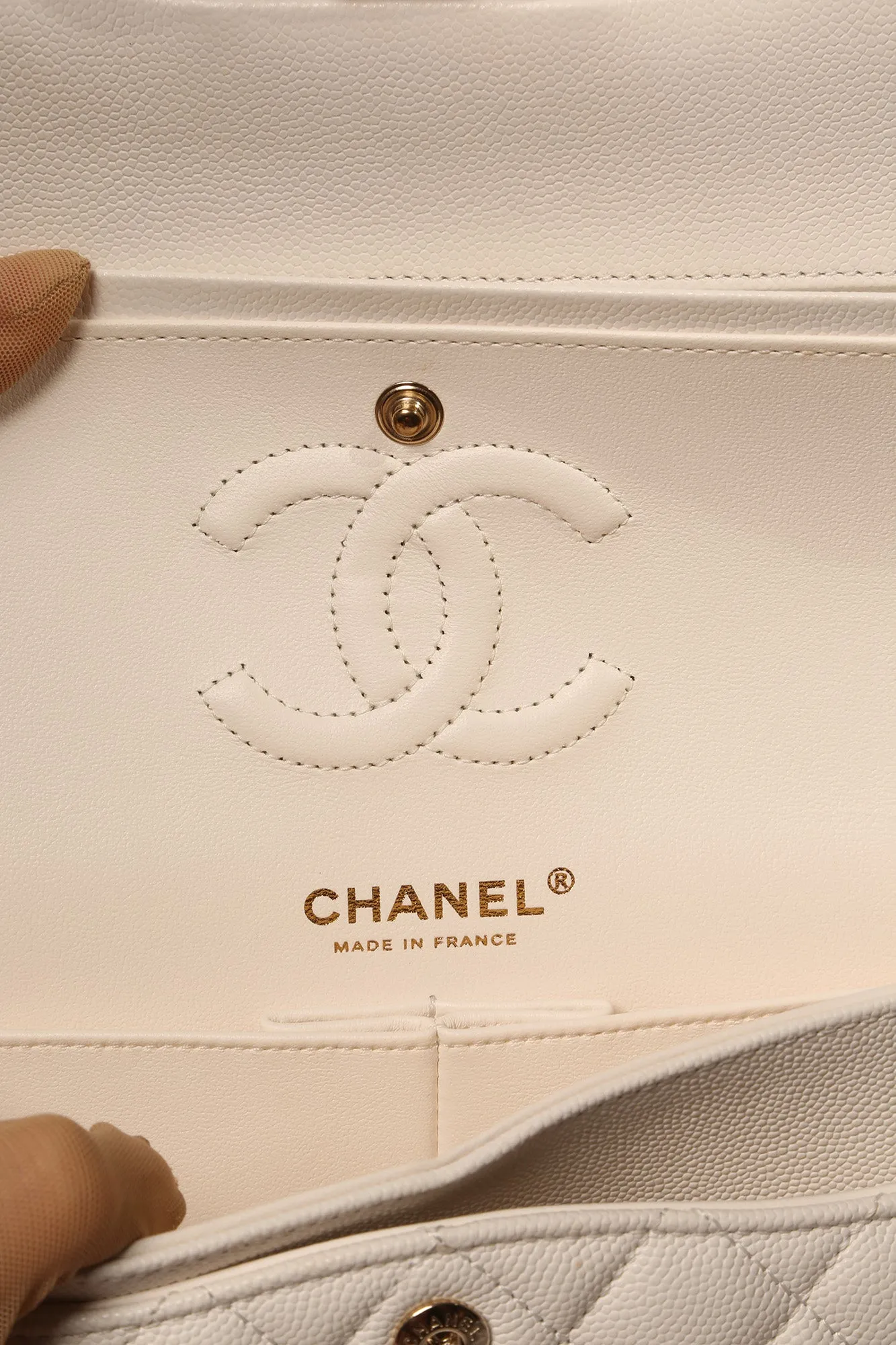 Rare CHANEL Classic Double Flap Caviar Bag Small