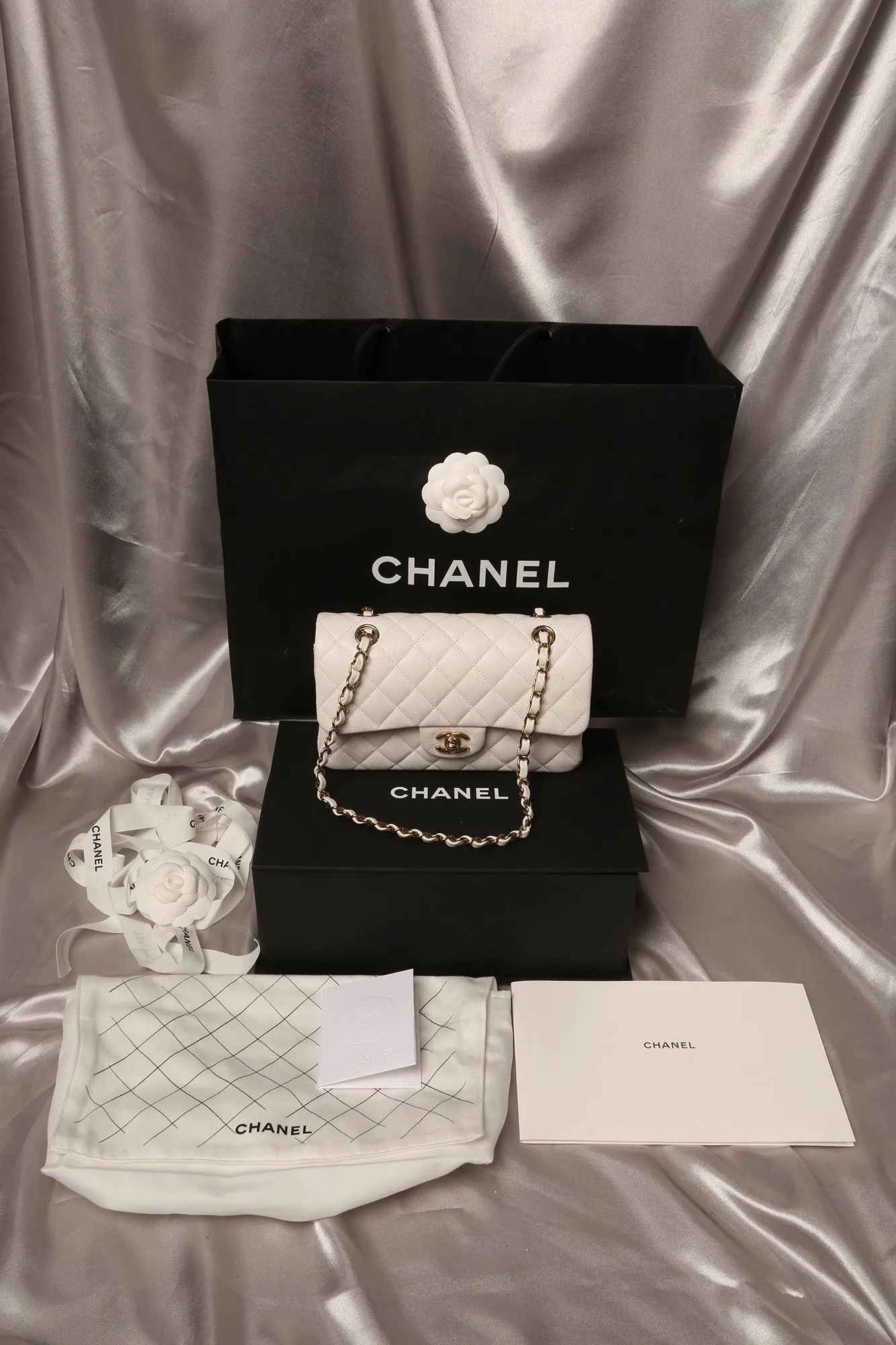 Rare CHANEL Classic Double Flap Caviar Bag Small
