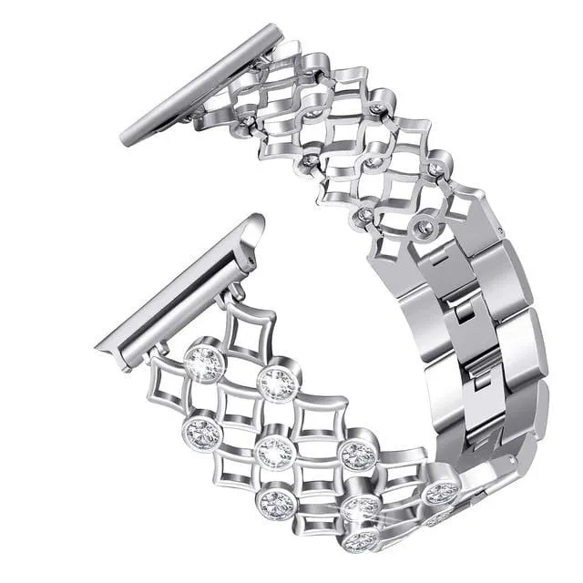 Rhinestones Studded Perfect Polished Band Compatible With Apple Watch
