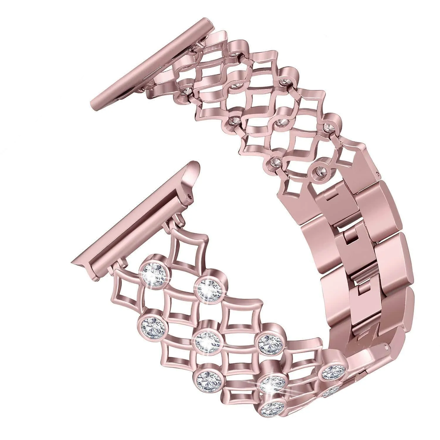 Rhinestones Studded Perfect Polished Band Compatible With Apple Watch