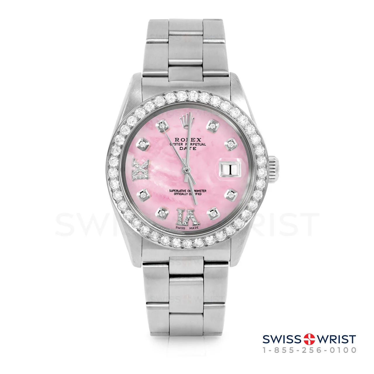 Rolex Date 34mm | 1500-SS-PMOP-8DR69-2CT-OYS