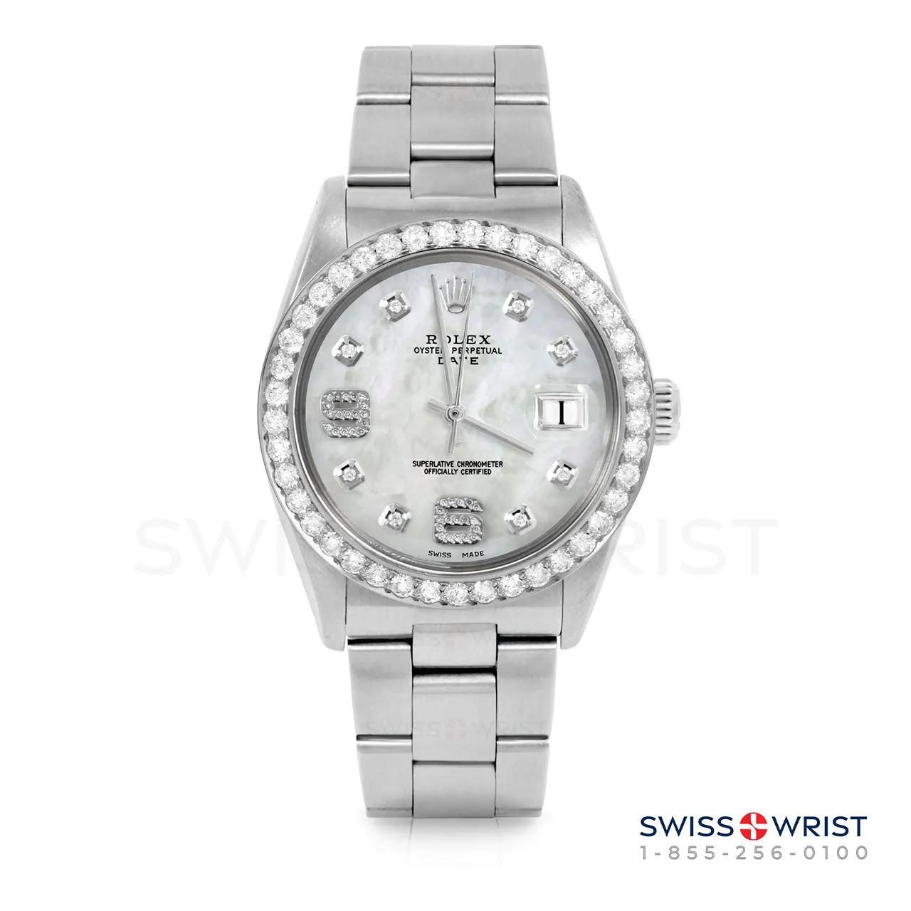 Rolex Date 34mm | 1500-SS-WMOP-8DA69-2CT-OYS