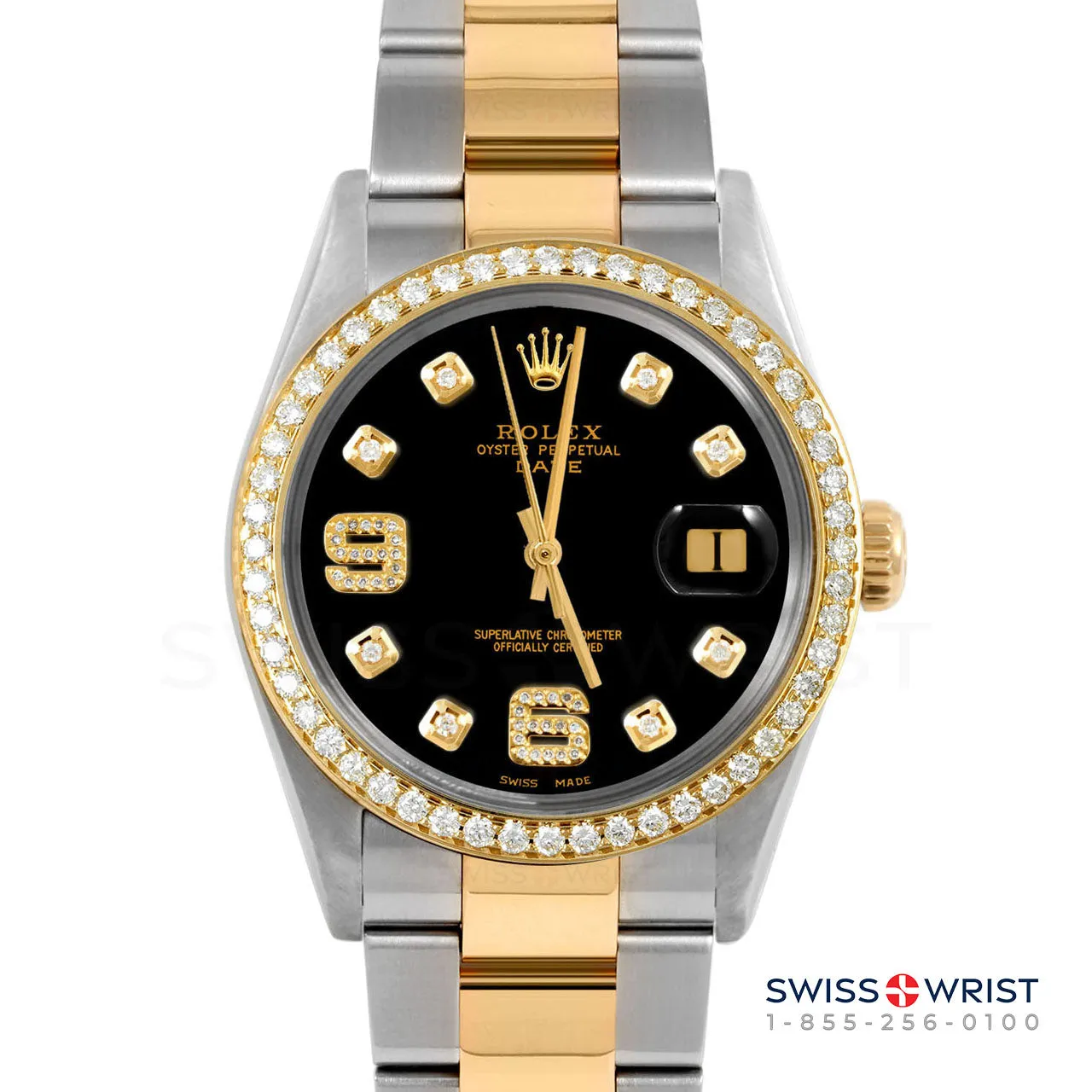 Rolex Date 34mm | 1500-TT-BLK-8DA69-BDS-OYS