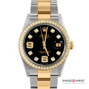 Rolex Date 34mm | 1500-TT-BLK-8DA69-BDS-OYS