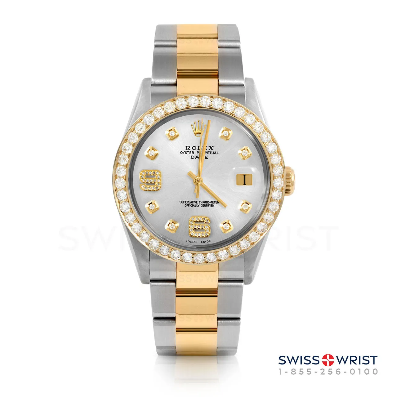 Rolex Date 34mm | 1500-TT-SLV-8DA69-2CT-OYS