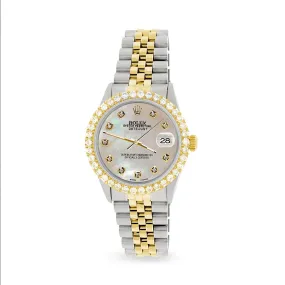 Rolex Datejust 2-Tone Watch 3.05ct Diamond Bezel/Champagne MOP Diamond Dial TFJ-142508559