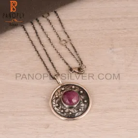 Ruby 925 Sterling Silver Pendant Necklace