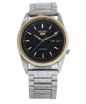 Seiko 5 Automatic 7009A Black Dial Golden Bezel Men's Watch