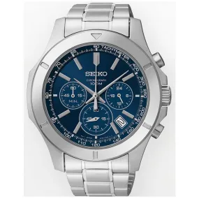 Seiko SSB103 Men's Chronograph Blue Dial Stainless Steel Bracelet Quartz Watch
