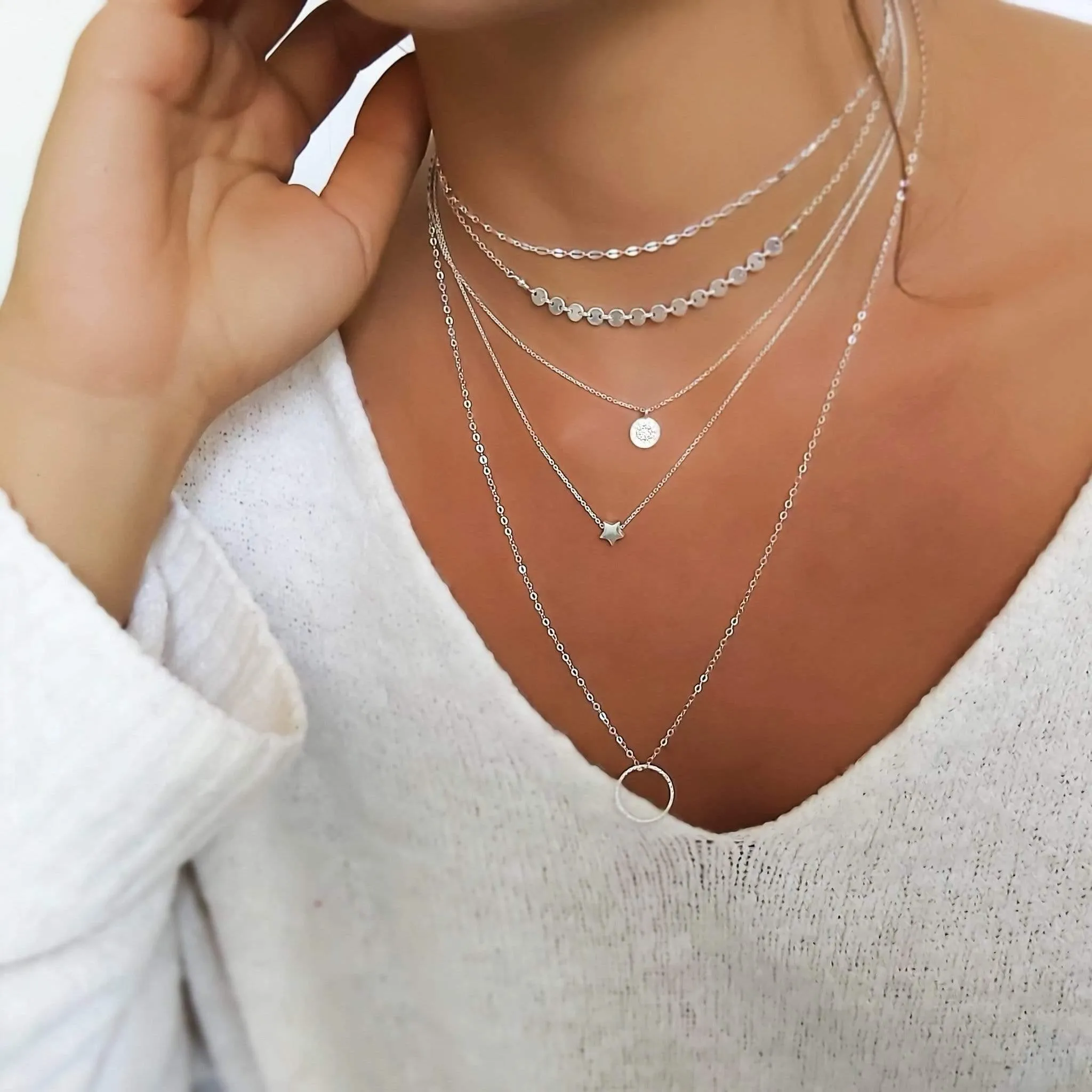 Silver Karma Pendant Necklace