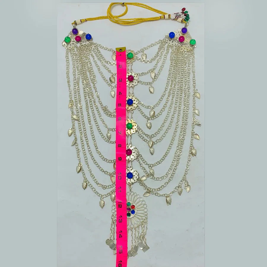 Silver Kuchi Gypsy Layered Bib Necklace
