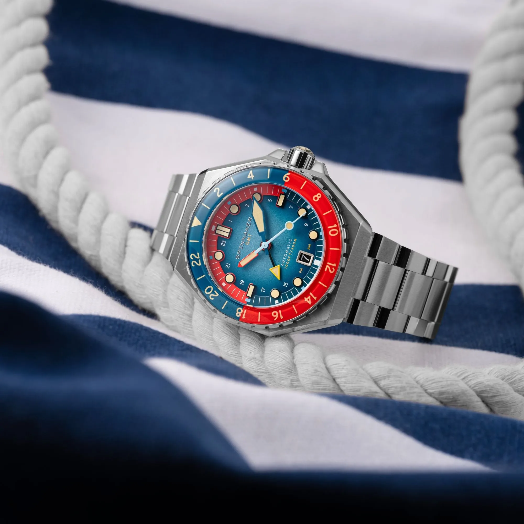 Spinnaker Dumas Gmt Automatic Red Blue Men's Watch SP-5119-77