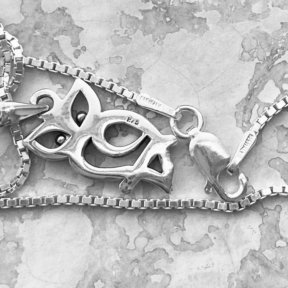 Sterling Silver Cut Out Owl Necklace, Silver Necklace, Owl Necklace, Bird Necklace
