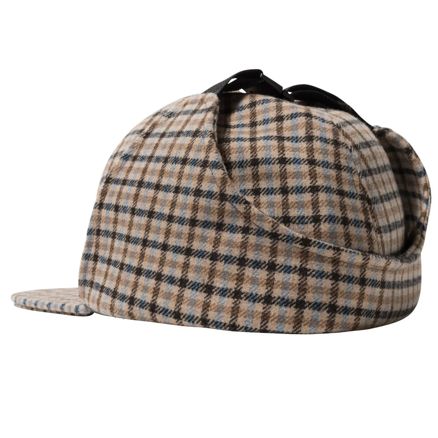 Stussy Wool Plaid Flap Cap - Brown