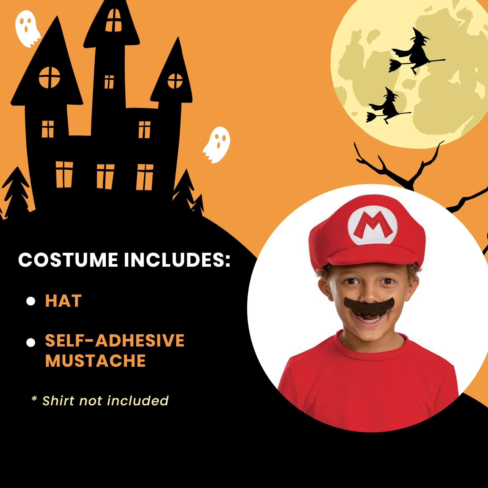 Super Mario Bros. Mario Hat and Mustache Child Costume Kit