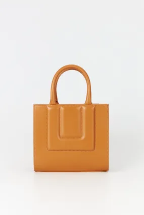 TABACCO Leather Structured Mini Tote