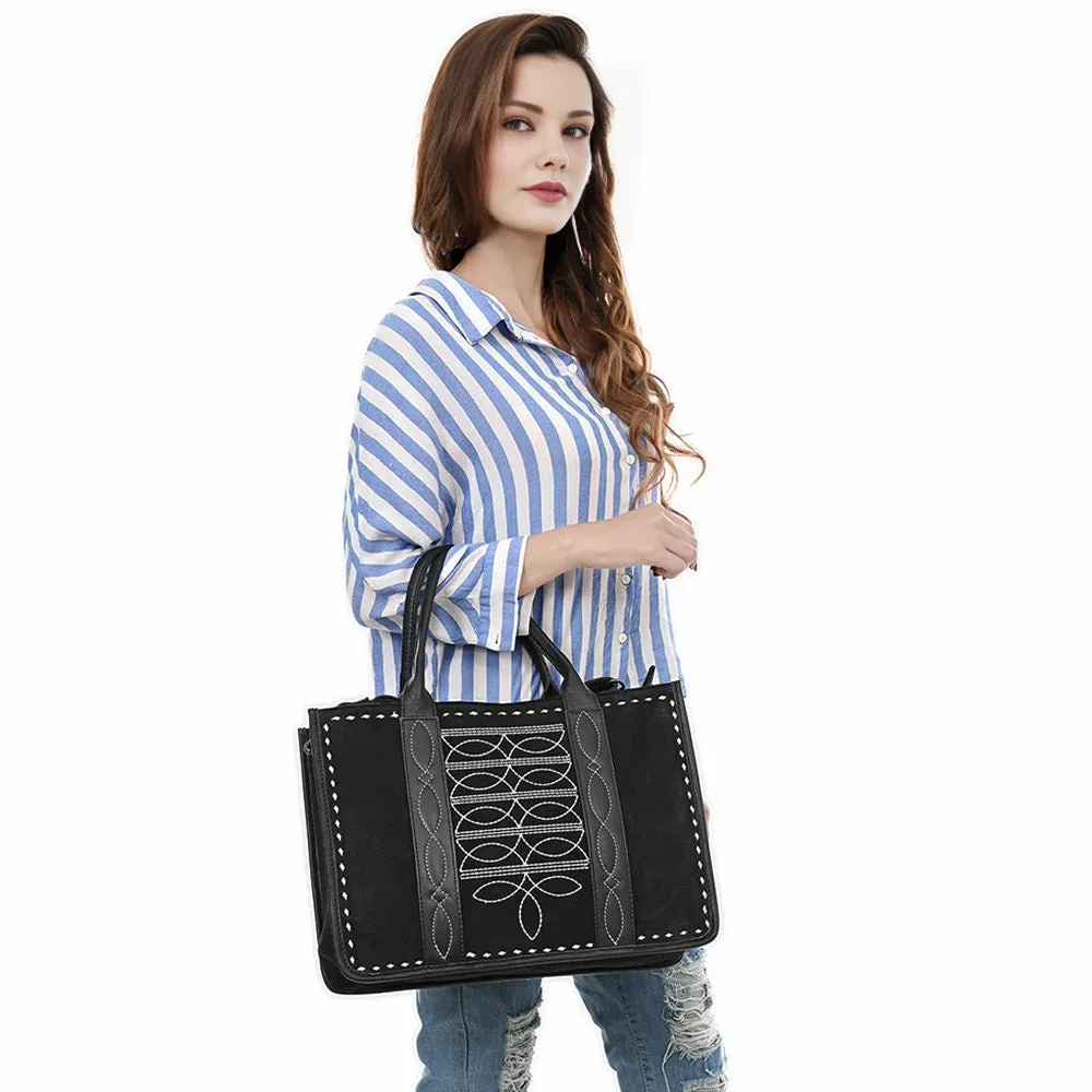 The Trisha Suede Leather Tote Bag