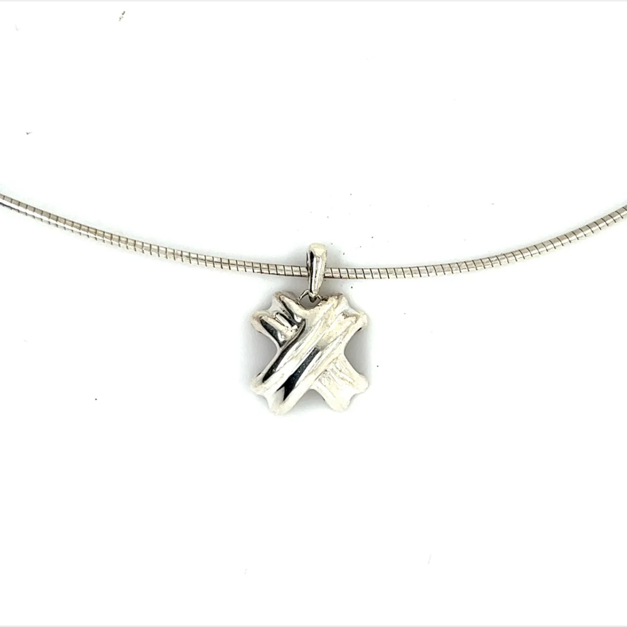 Tiffany & Co Estate X Signature Necklace 16" Sterling Silver TIF298