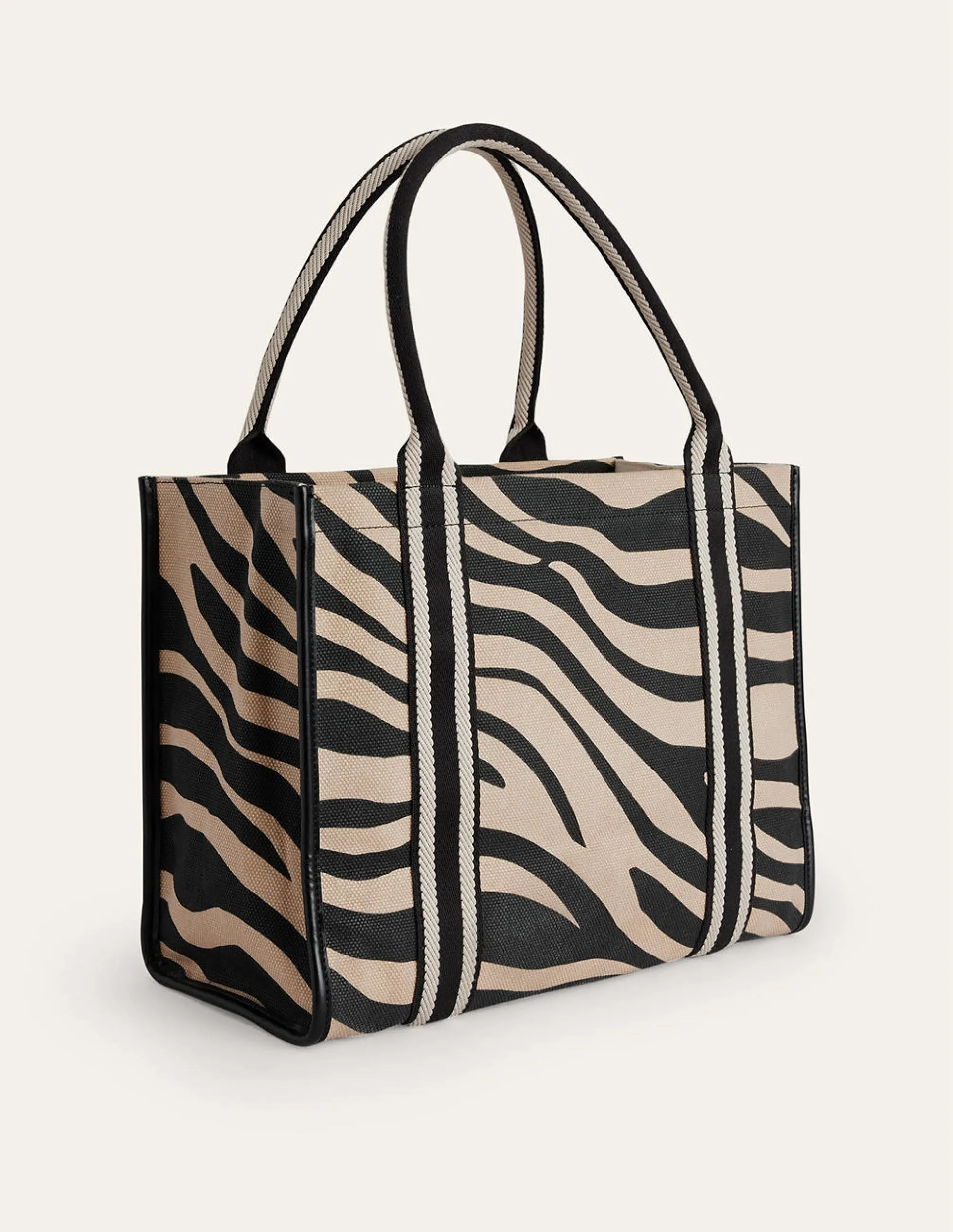 Tilda Canvas Tote Bag-Beige Tiger