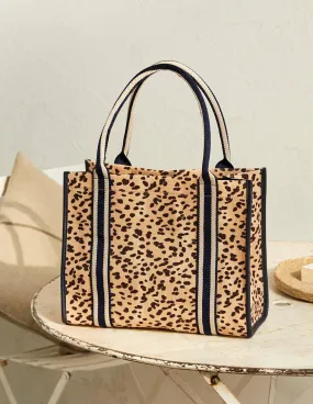 Tilda Canvas Tote Bag-Natural Leopard