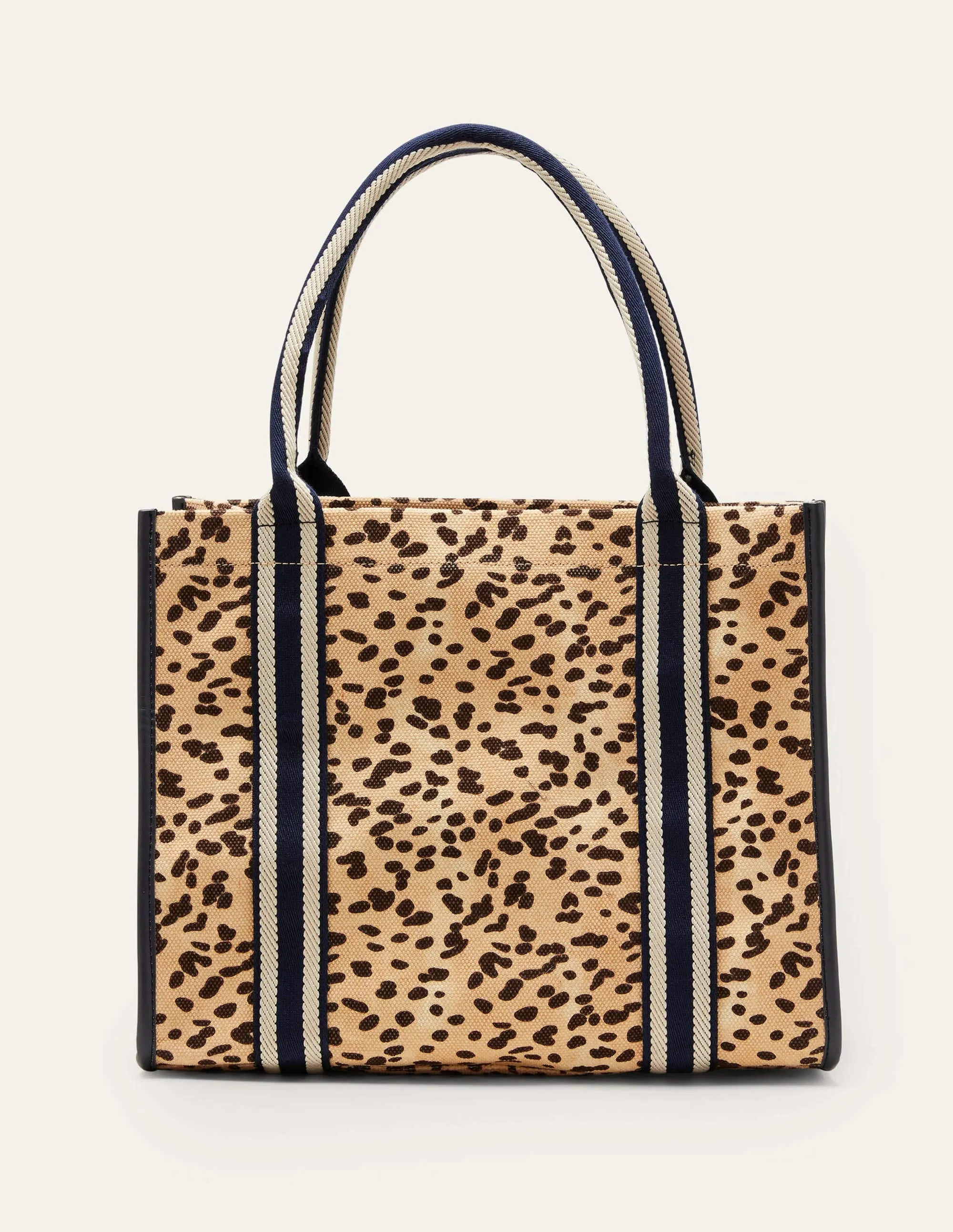 Tilda Canvas Tote Bag-Natural Leopard