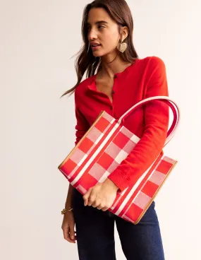 Tilda Canvas Tote Bag-Red Check