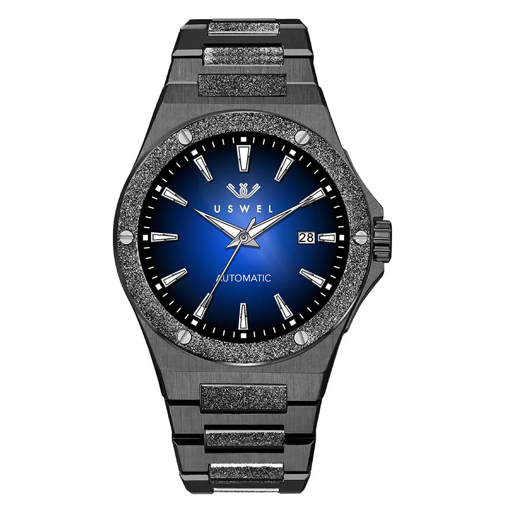 USWEL Mens Watch with Seiko Automatic Movement, Frosted Case and Fume Dial, 42MM, 100M W.R. 2 Years Warranty--U027