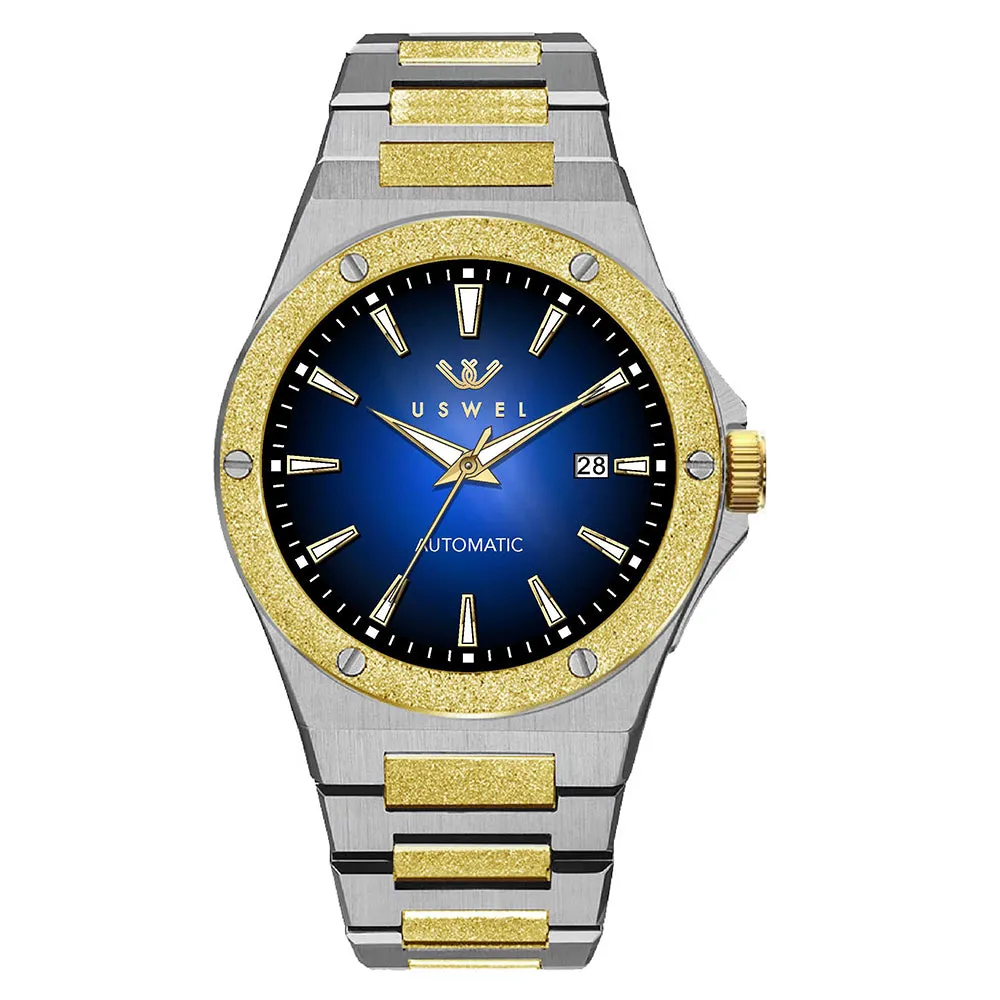 USWEL Mens Watch with Seiko Automatic Movement, Frosted Case and Fume Dial, 42MM, 100M W.R. 2 Years Warranty--U027