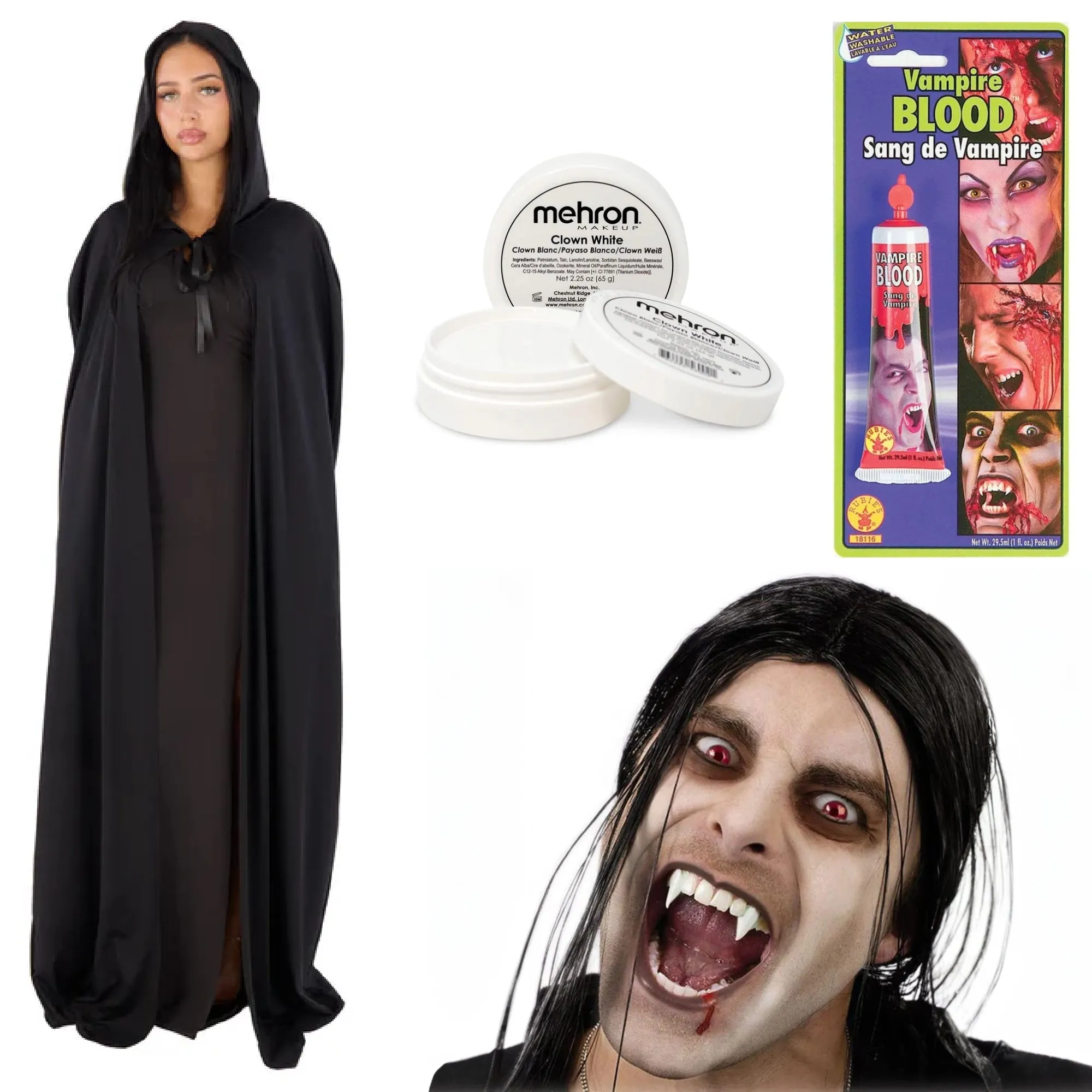 Vampire Costume Accessory Kit for Adults