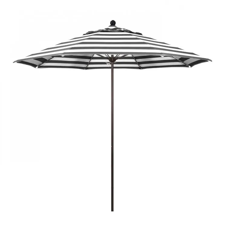 Venture Series 9' Patio Umbrella with Bronze Aluminum Pole Fiberglass Ribs Push Lift and Sunbrella 2A Cabana Classic Fabric