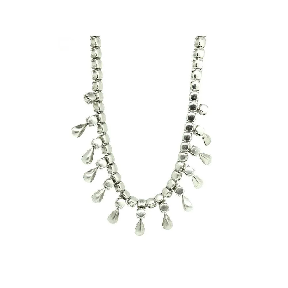 Vintage 1950's Diamante Silver Choker Necklace