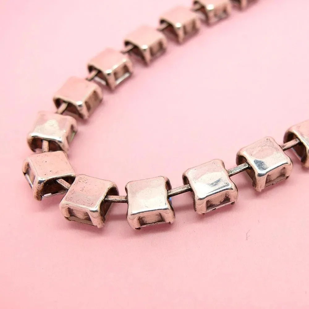 Vintage 1960's Square Cut Long Statement Necklace