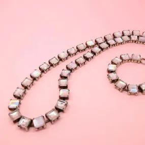 Vintage 1960's Square Cut Long Statement Necklace