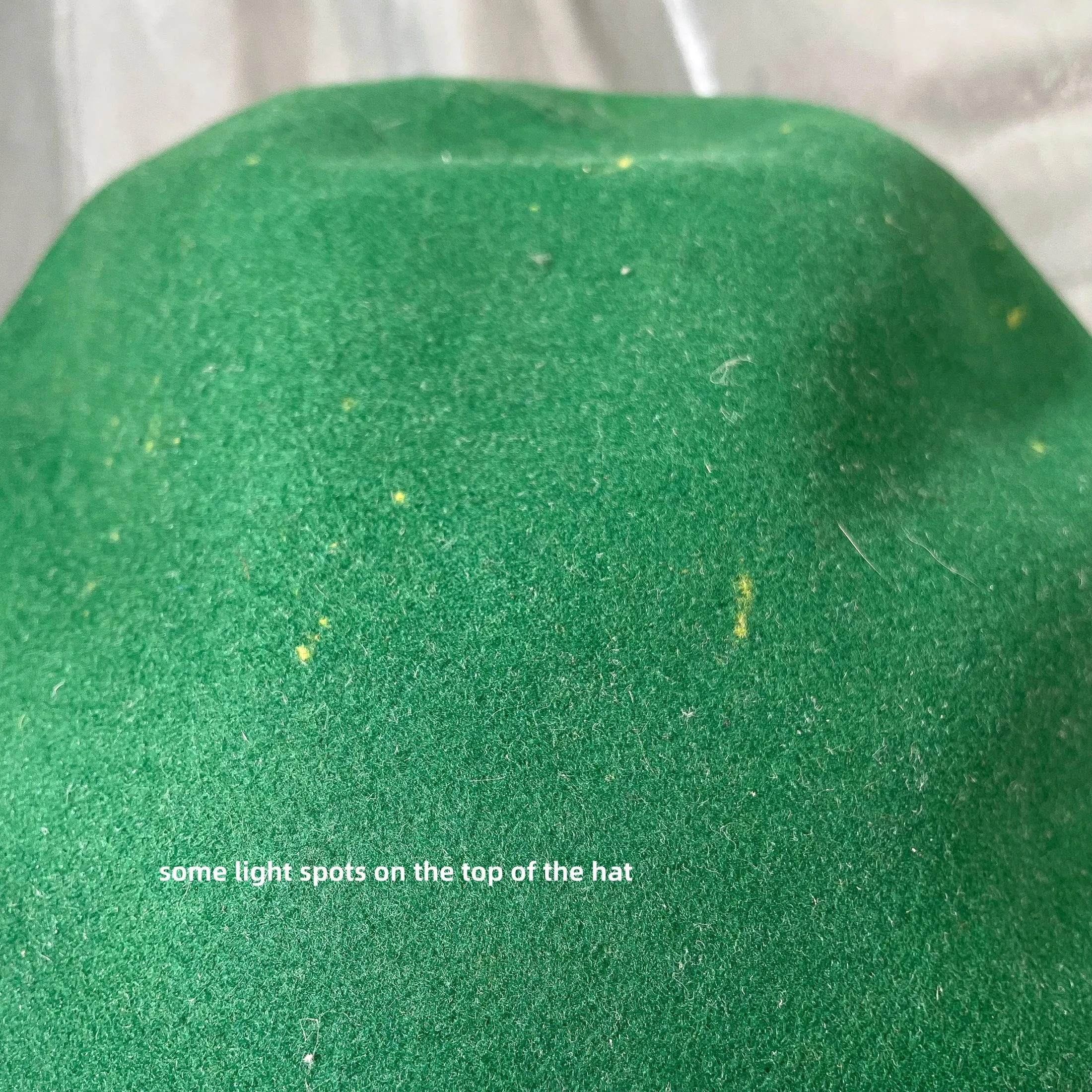Vintage 40s Green Wool/Felt Hat w/Bow, Has Some Spots S