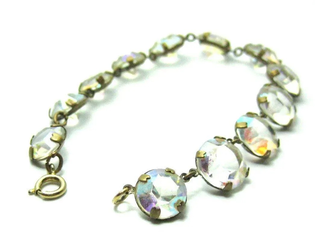 Vintage Aurora Borealis Claw Bracelet