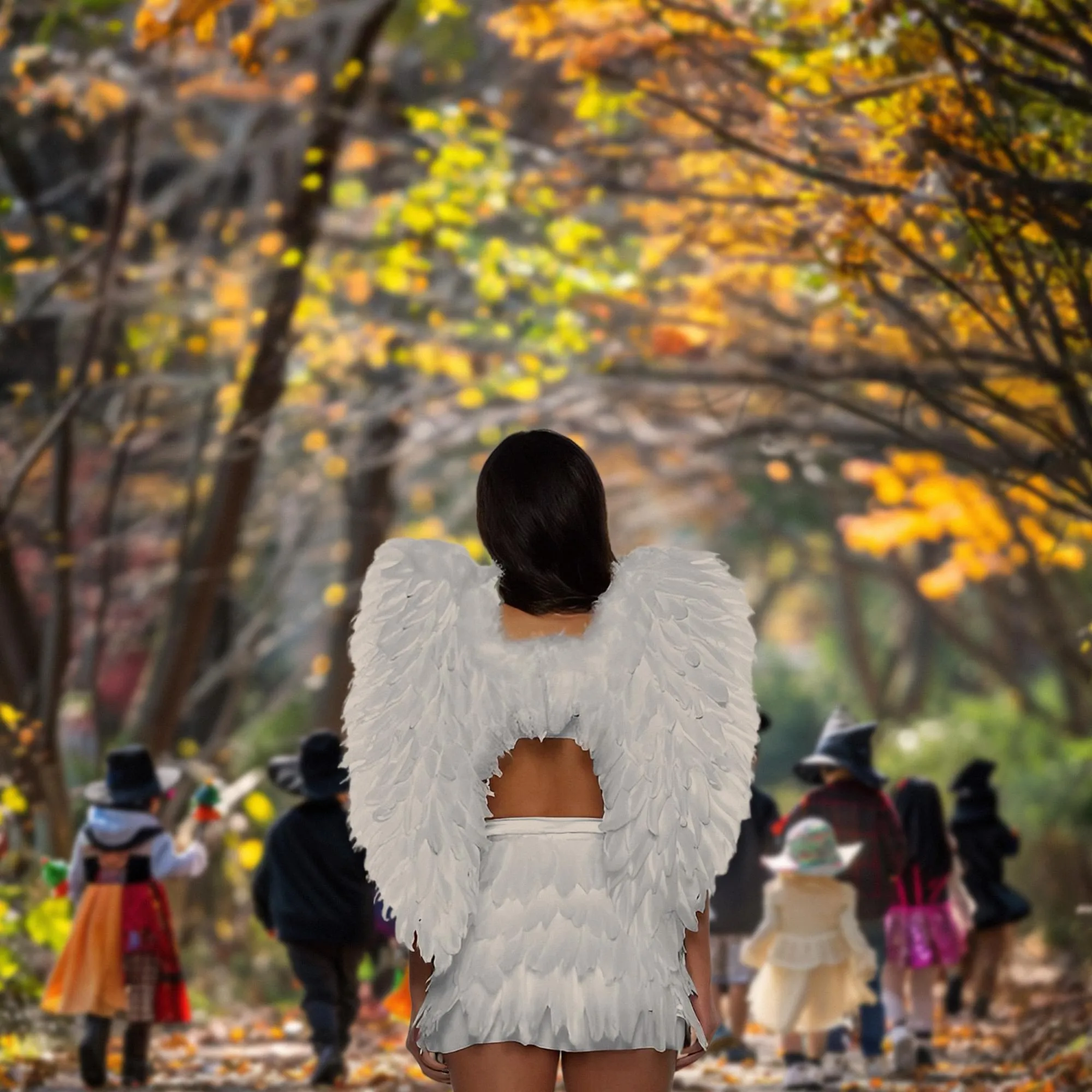 White Feather Wings Adult Costume Accessory