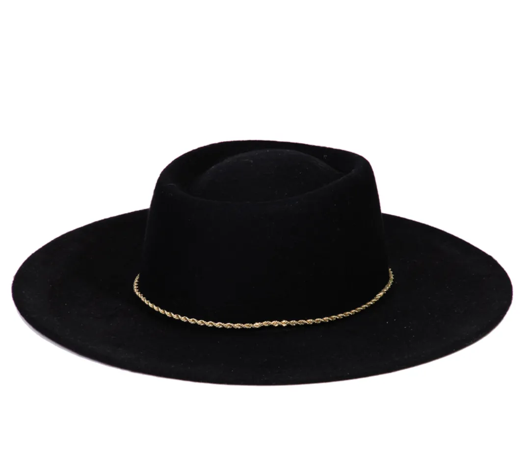 Wool Felt Wide Brim Hat, Oval Dipped Crown Bolero, Pork Pie Hat, Boho Western hat. Many colors!