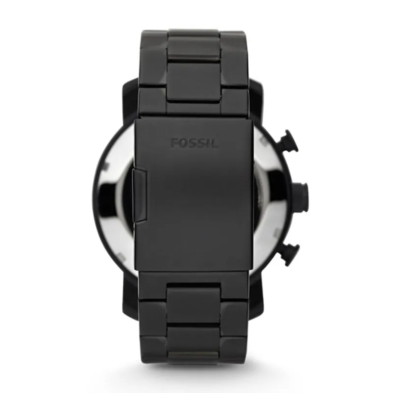 WW0264 Fossil Nate Chronograph Black Stainless Steel Chain Watch JR1401