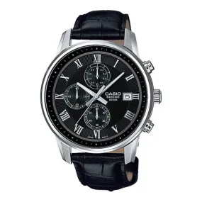 WW0618 Casio Beside Chronograph Leather Belt Watch BEM-511L-1AVDF