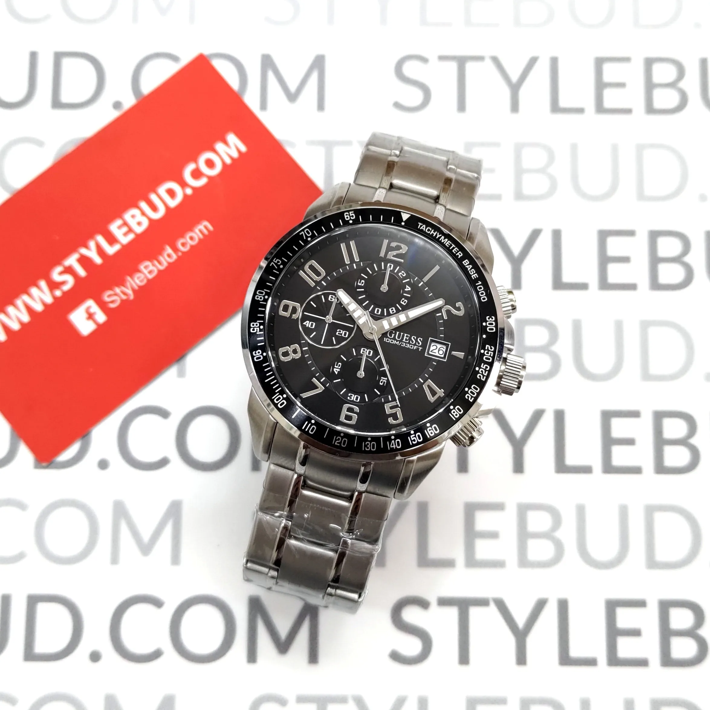 WW0695 Guess Waterpro Chronograph Stainless Steel Silver Chain Watch U15072G1
