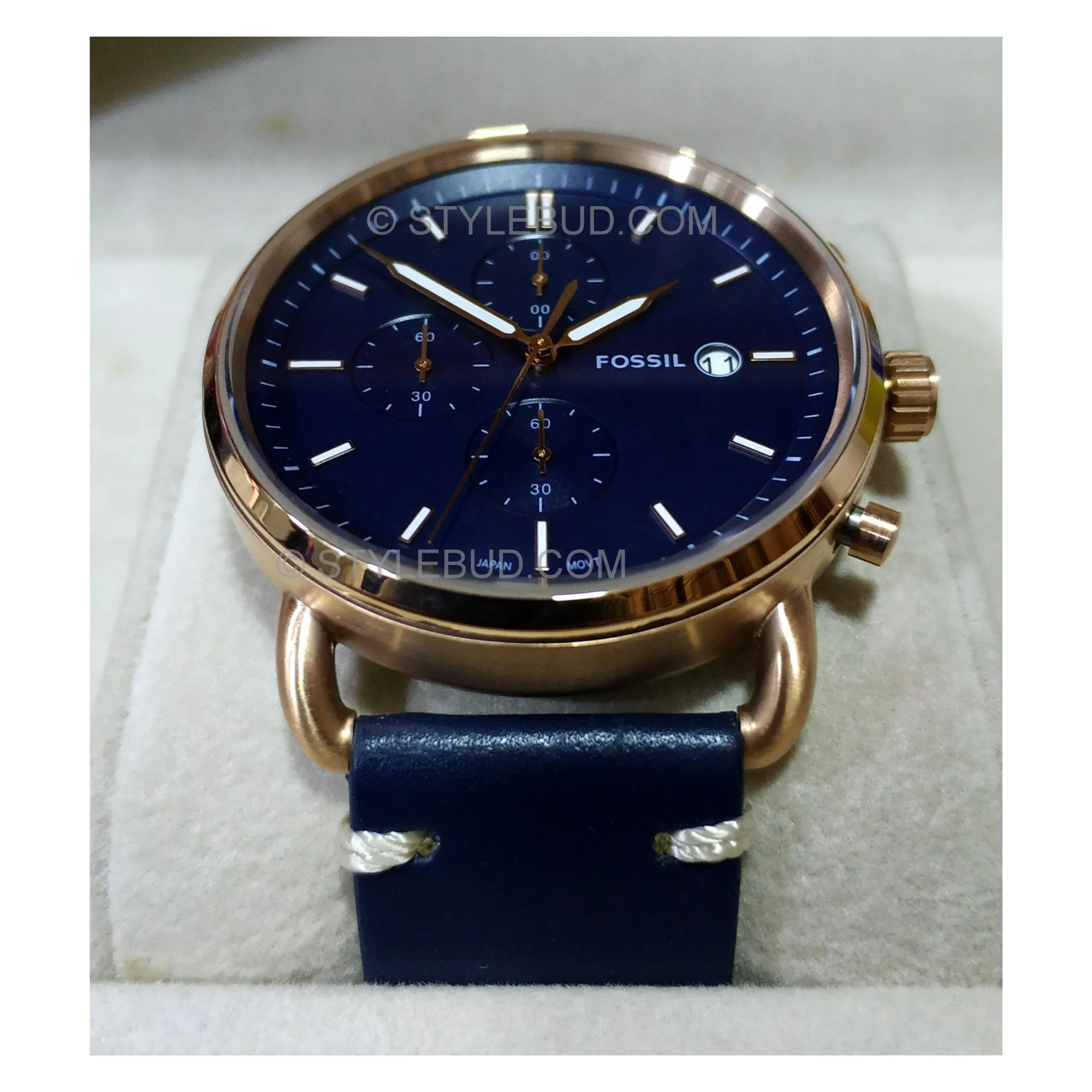 WW0740 Fossil Commuter Chronograph Leather Belt Watch FS5404