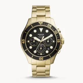 WW1706 Fossil FB-03 Chronograph Stainless Steel Golden Chain Watch FS5727