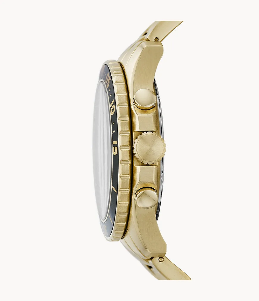 WW1706 Fossil FB-03 Chronograph Stainless Steel Golden Chain Watch FS5727