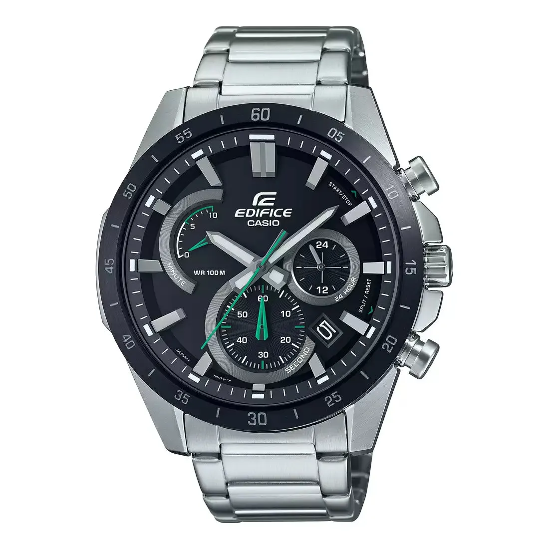 WW2010 Casio Edifice Chronograph Stainless Steel Silver Chain Watch EFR-573DB-1AVUDF