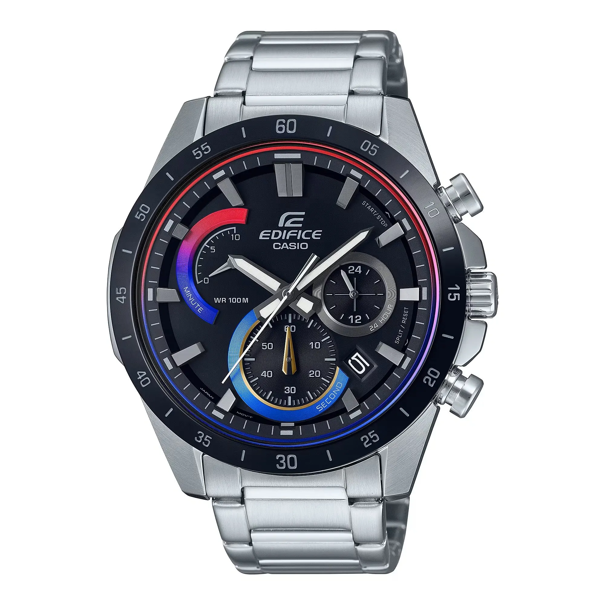 WW2011 Casio Edifice Chronograph Stainless Steel Silver Chain Watch EFR-573HG-1AVUDF