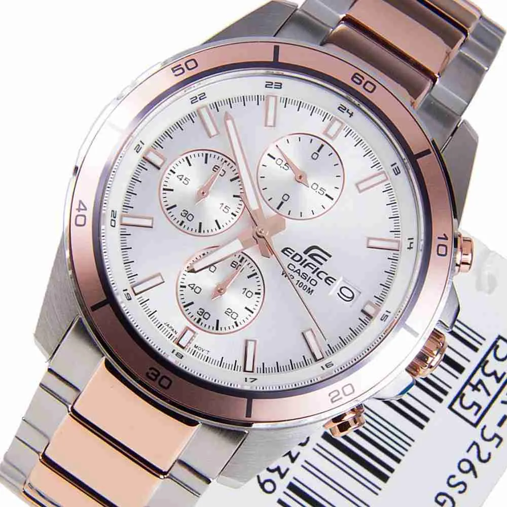 WW2040 Casio Edifice Chronograph Stainless Steel Two Tone Chain Watch EFR-526SG-7A5VUDF