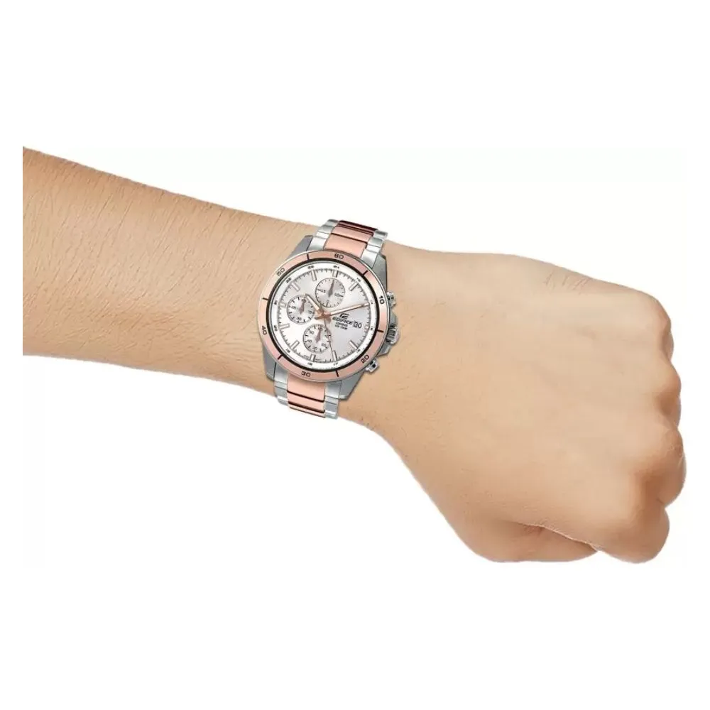 WW2040 Casio Edifice Chronograph Stainless Steel Two Tone Chain Watch EFR-526SG-7A5VUDF