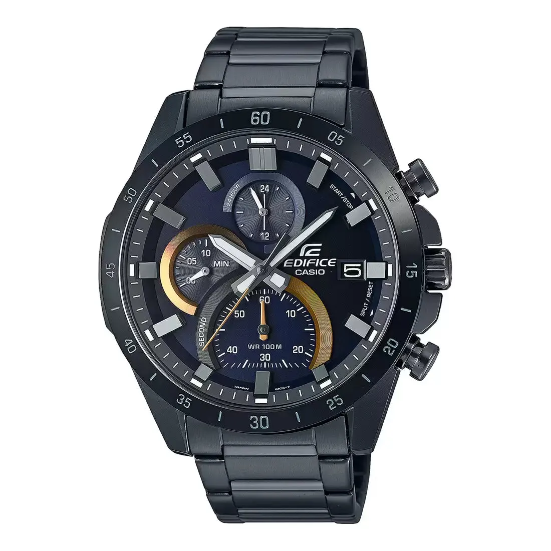WW2066 Casio Edifice Chronograph Stainless Steel Black Chain Watch EFR-571DC-2AVUDF